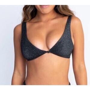 Skatie Penny Bikini Top Black Sparkle Size Large